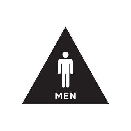 United Visual Products Men, 12" W x Triangle, Acrylic UVT24T-BLACK